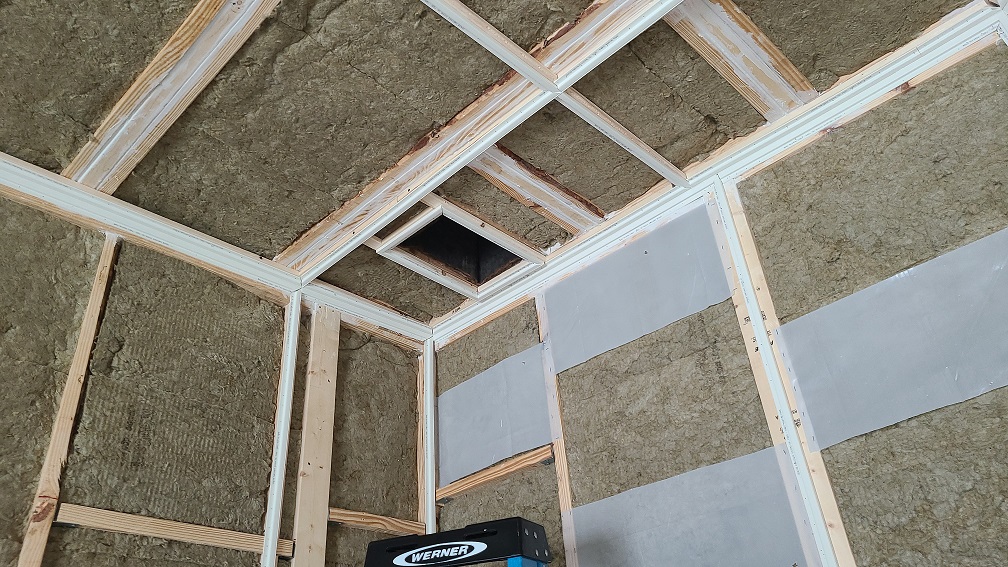 Plastic membrane being tested behind acoustic treatment