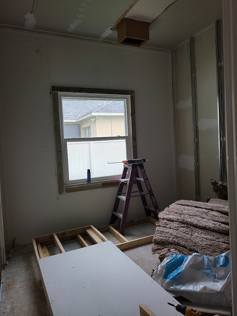 First studio wall being assembled