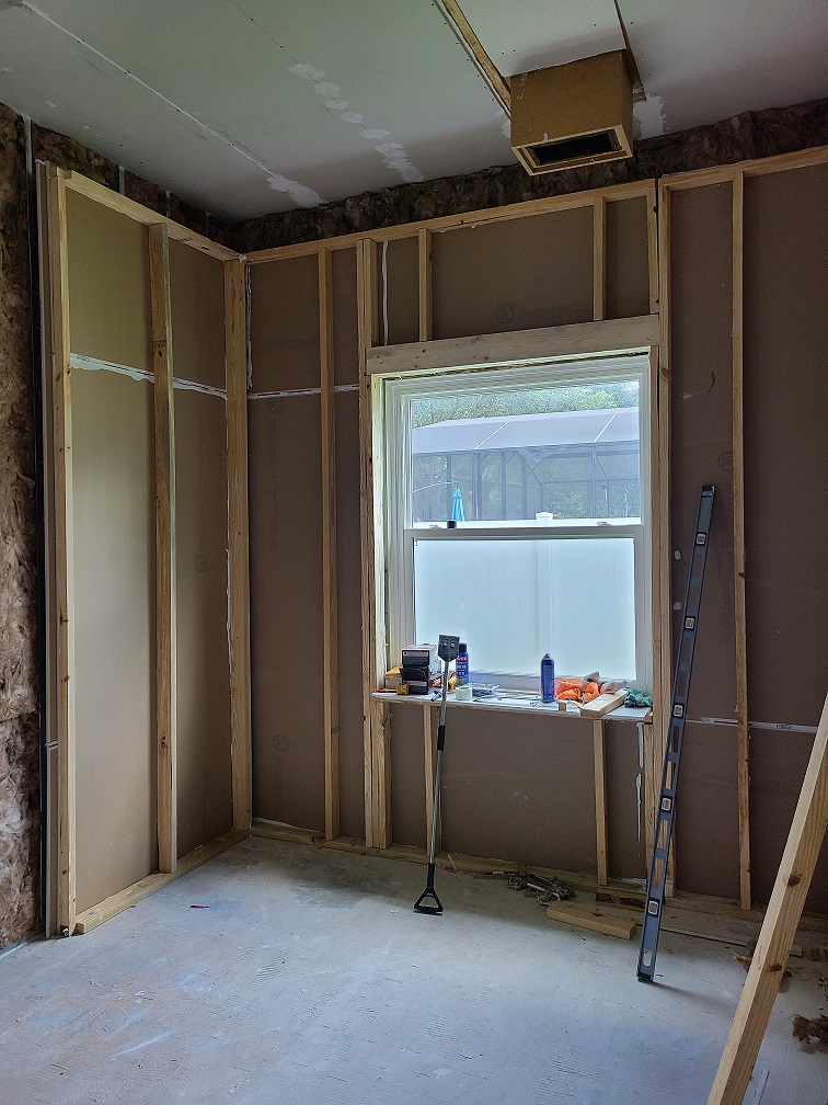 Inside-out studio walls standing in the room