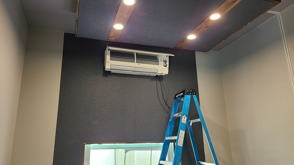 Mini split installed in the studio